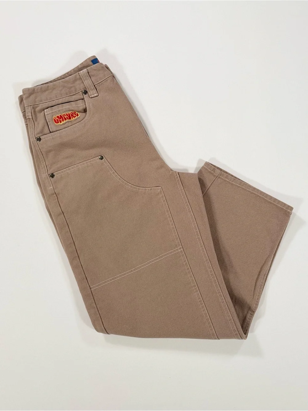 Empyre Khaki Double Knee Skateboarding Pants Size 30x26 Tan Baggy Work Carpenter